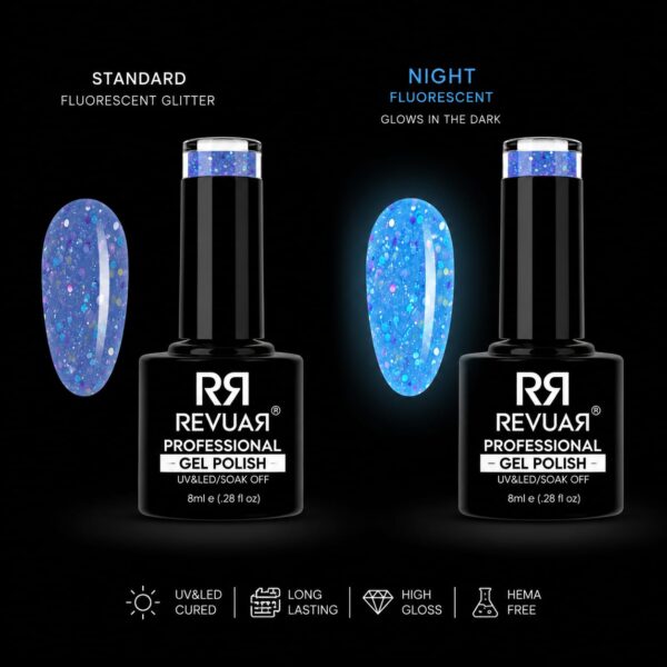 Gel Polish UV/LED 2034 Cotton Candy Blue 8ml Mood Change(Glow in Dark)
