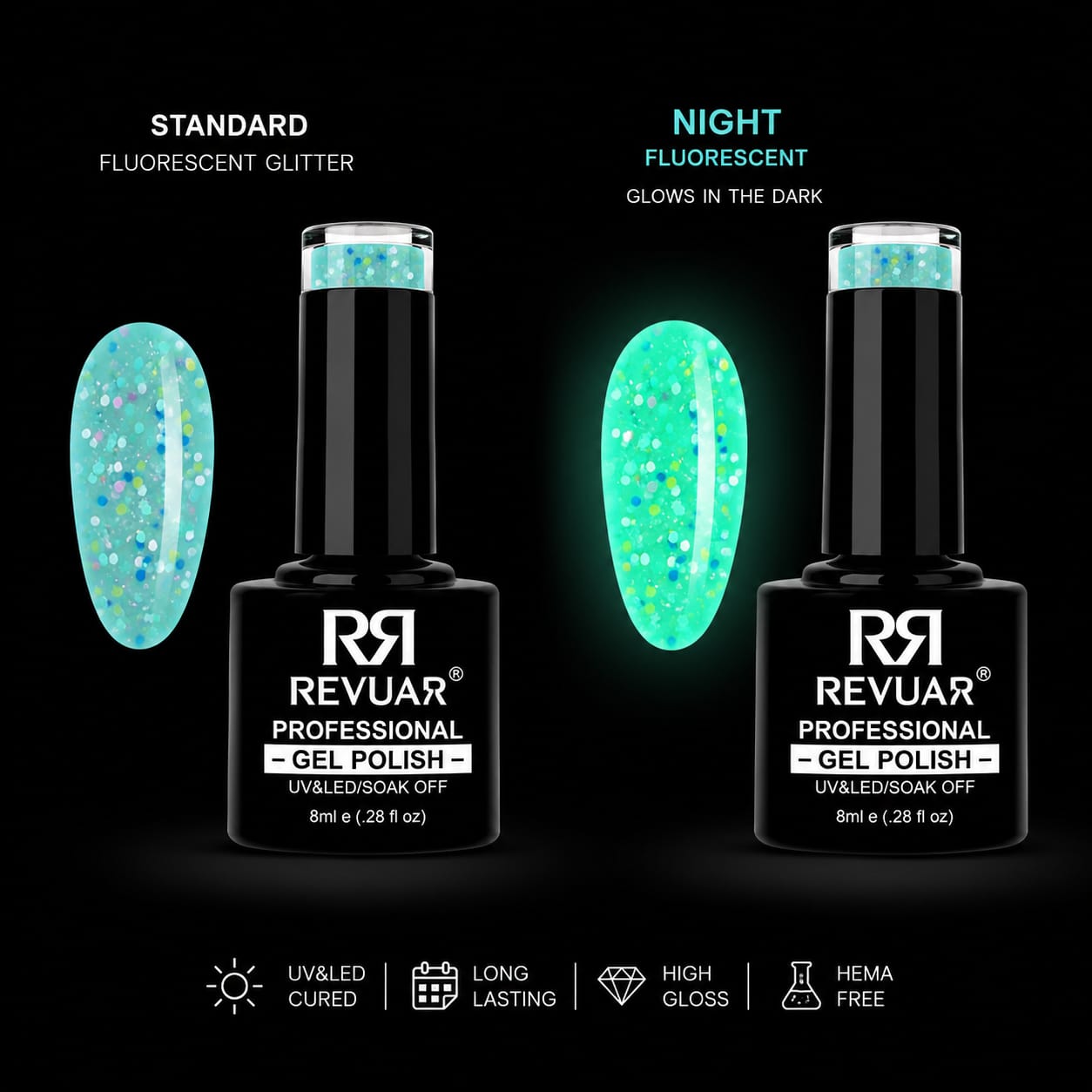 Gel Polish UV/LED 2035 Cotton Candy Green 8ml Mood Change(Glow in Dark)