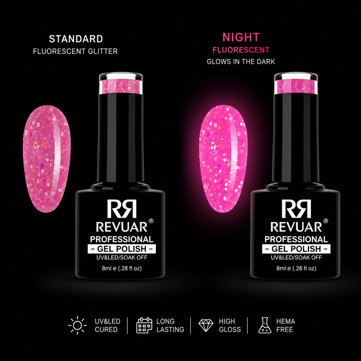 Gel Polish UV/LED 2036 Cotton Candy Pink 8ml Mood Change(Glow in Dark)